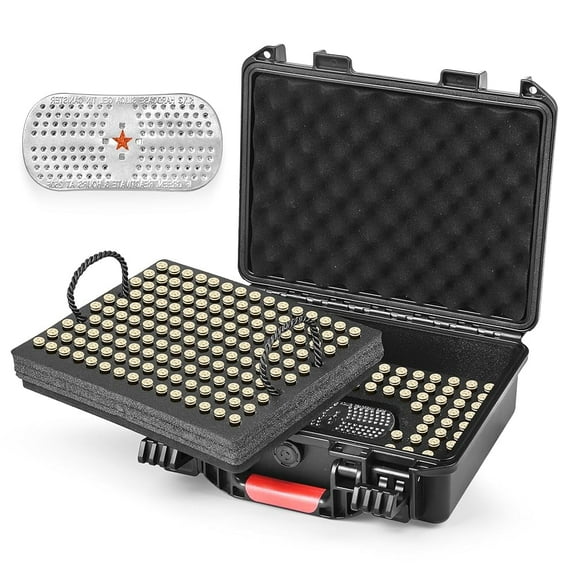 260 Rounds 45acp/.40 S&W Ammo Storage Case, Waterproof/Lockable/Travel/Hard ammo box, Bullet Safe Storage Box for 10mm Auto/.40 S&W/.40 Super