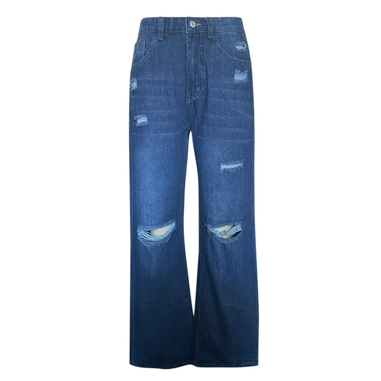 ASEIDFNSA Jean Pants for Women Jean Bell Bottom Pants for Women Women'S  Pants Mid Denim Classic Casual Waist Jeans Trousers Dark Blue Pockets Women'S  Jeans 