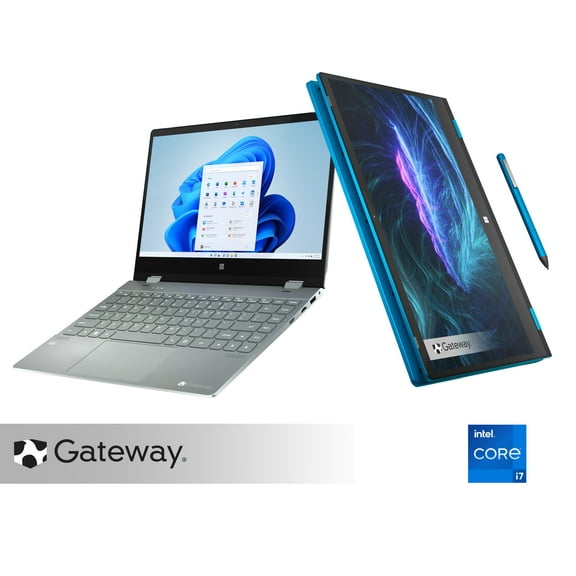 Gateway 14.1" 2-in-1 Elite Notebook, FHD, Intel Core i7-1165G7, Intel Iris Xe Graphics, 256GB SSD, 8GB RAM, THX Spatial Audio, 2MP Camera, HDMI, Stylus Included, Windows 11 Home, Charcoal Gray