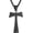 Black, variant on Christian Tau Tao Cross Franciscan Stainless Steel Pendant Necklacee 22+2 Inch, 3 Colors