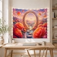 thumbnail image 5 of Fantastical Dreamlike Around With Ornate Circular Stone Archway, Mystical Fantasy for Space Lovers, Galaxy Room Decor, Mother's Day Gift, Tapestry Wall Hanging for Bedroom and Dorm, 5 of 7