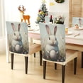 thumbnail image 3 of Decorative Chair Back Cover One Size x6 Chair Cover Dining Chair Slipcovers Chair Back Decoration Festival Chair Decoration Egg-carrying Rabbit, 3 of 6