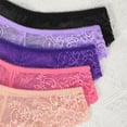 thumbnail image 5 of Lunuaoe Women's Sexy Full Lace Panties, Solid Color Hip Covering Briefs, Sheer Floral Breathable Underwear, 5 of 6