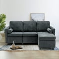 thumbnail image 3 of Costway Convertible Sectionnel Canapé 3 Places en Forme de L Pouf Mobile Tissu d'Essuie-mains, 3 of 10