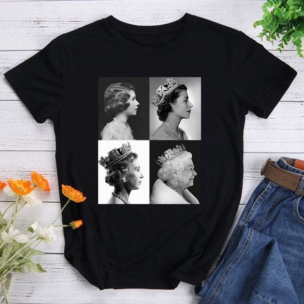 Blusa Mangas Cortas Camiseta Feamle estampada moda cuello redondo mujer camiseta gráfica ropa Casual suave Ygjytge Negro T S para Mujer