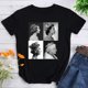 thumbnail image 1 of Blusa Mangas Cortas Camiseta Feamle estampada moda cuello redondo mujer camiseta gráfica ropa Casual suave Ygjytge Negro T S para Mujer, 1 of 4