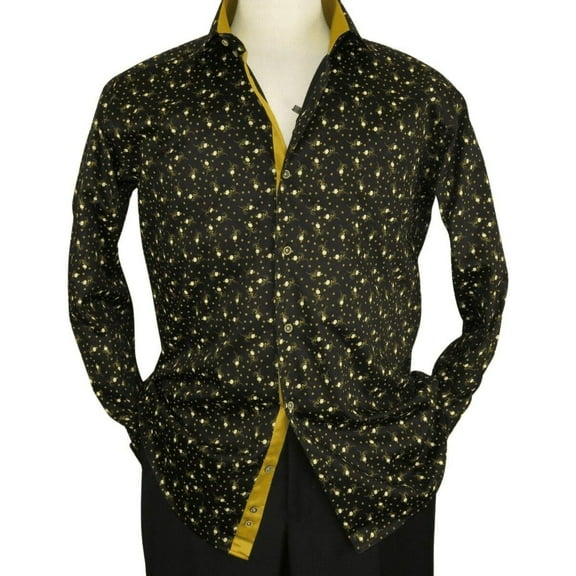 Men Shirt J.Valintin Turkey Usa Egyptian Cotton Axxess Style 2Z50-06 Black