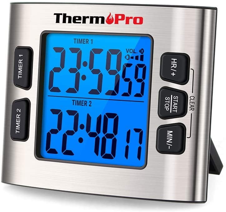 HABOR Kitchen 2 IN 1 Timer & Clock 24-Hour Oven Cooking Beeping Alarm Magnetic 
