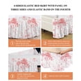 thumbnail image 6 of Pink Floral Art Wrap Around Bed Skirts for Queen Bed 16" Drop,Bed Skirt with Adjustable Elastic Belt Dust Ruffle Bed Valance for Bedroom Hotel Watercolor Botanical Spring Flowers Bed Frame Cover, 6 of 7