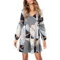 thumbnail image 2 of Vestido Amoretu con cuello en V, túnica a cuadros, de otoño, para mujer, 2 of 6