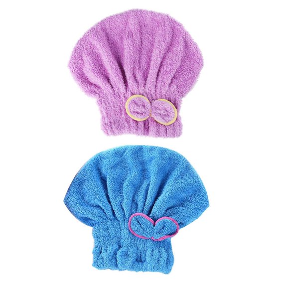 Lnjbabao 2 Toallas De Microfibra Para Secar El Cabello, Gorro De Secado De Cabello Ultra Absorbente, Toalla Turbante Para El Cabello Con Lazo Para Mujeres, Adultos O Niñas Para Secar El Cabello