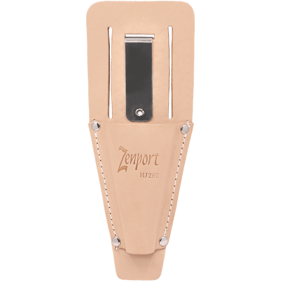 Zenport HJ262 Leather Pruner Sheath with Belt Loop and Metal Clip, Beige