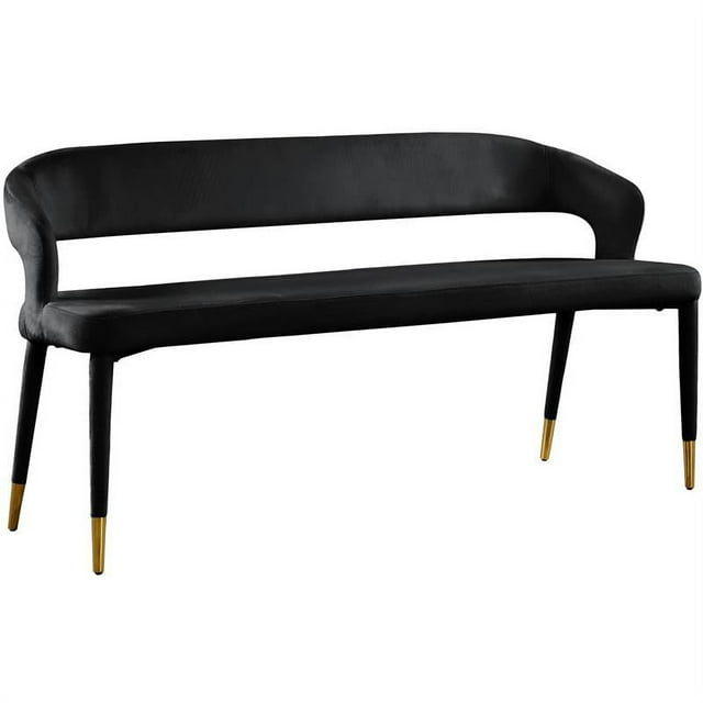 Meridian Furniture Destiny Black Velvet Bench