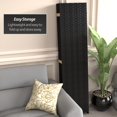 thumbnail image 5 of Red Lantern 6 ft. Tall Woven Fiber Folding Screen - Black - 6 Panel, 5 of 6