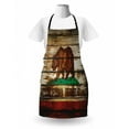 thumbnail image 3 of Flag Apron, Grunge California Flag on Rustic Boards Grunge Weathered Design, Unisex Kitchen Bib with Adjustable Neck for Cooking Gardening, Adult Size, Vermilion Brown, by Ambesonne, 3 of 4