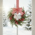 thumbnail image 4 of Yucurem Mini Christmas Wreaths for Kitchen Cabinet, 10 Inch Small Christmas Hanging Artificial Garlands with Ribbon for Front Door Window Door Fireplace Decor, 4 of 7