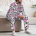 thumbnail image 7 of Picia skull with hearts Pattern Men’s Long-Sleeve Sleepwear Set - Soft 2-Piece Loungewear with Pockets, Comfy PJs for Relaxing Nights-Small, 7 of 7