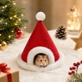 thumbnail image 6 of Neoargh Christmas Pet Bed, Cozy Guinea Pig House, Christmas Hat Design, Soft Fabric, Washable Bed, Non-Slip Base, 6 of 8