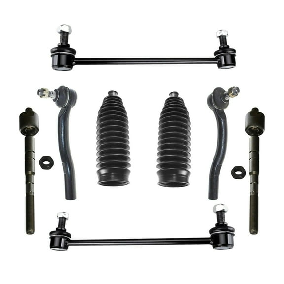 8 Pc Front Suspension Kit Sway Bar Links Bellow Boots Outer & Inner Tie Rod Ends Fits select: 2007-2011 TOYOTA CAMRY