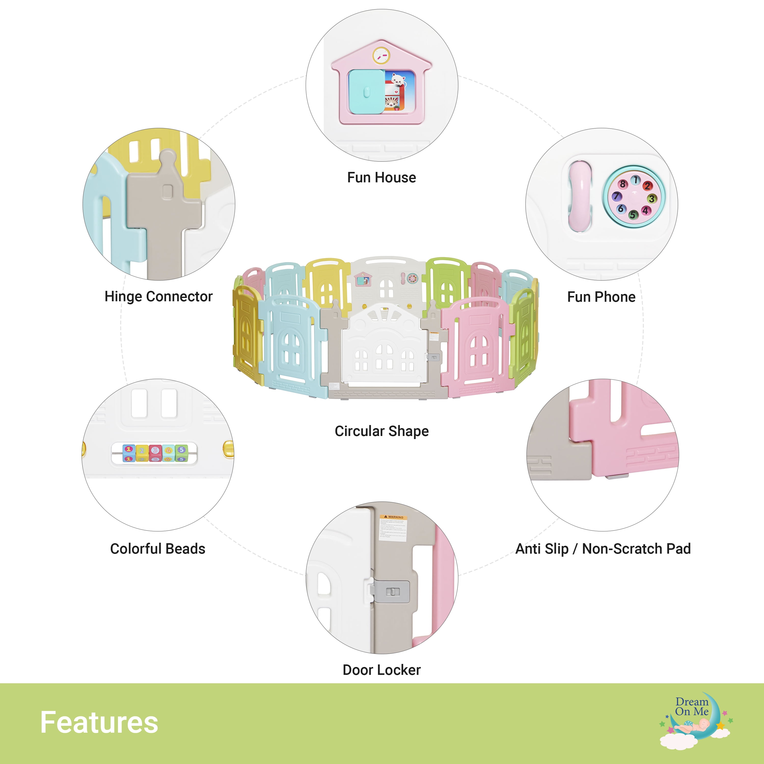 Dream On Me 14 Panel Groovy Play Center/ Playpen / Playard