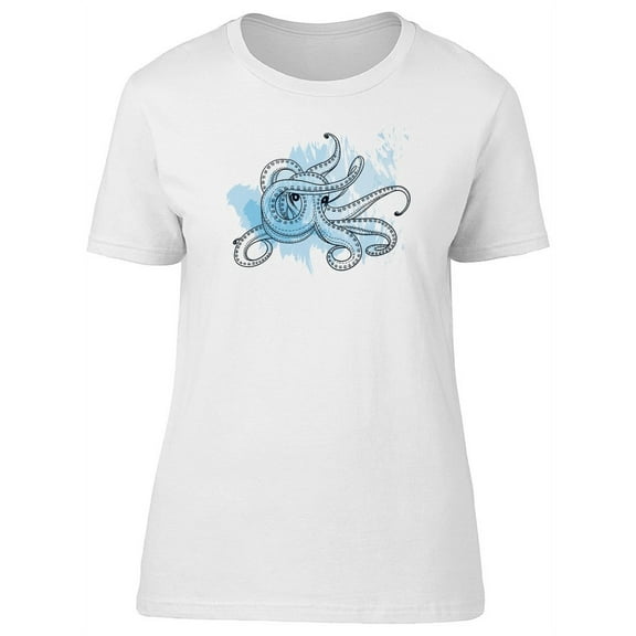 Cool Octopus Paint Splash T-Shirt Women -Image by Shutterstock, Female XX-Large