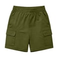 thumbnail image 6 of hlysgo Women's Bermuda Cargo Shorts Elastic Waist Wide Leg Soft Short Summer Beach Vacation Short with Pockets Army Green,XL, 6 of 6