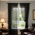 thumbnail image 6 of PYURTEP Vintage Lace Curtains 78 Inches Long, Floral Pattern Semi Blackout Sheer Curtains, Ruffled Edge Grommet Window Drapes for Living Room Bedroom, 6 of 6