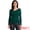 Green, variant on DARING DIVA Women's Semi Sheer Long Sleeve Ruched V Neck Sequin Panel Top XS Dark Brown