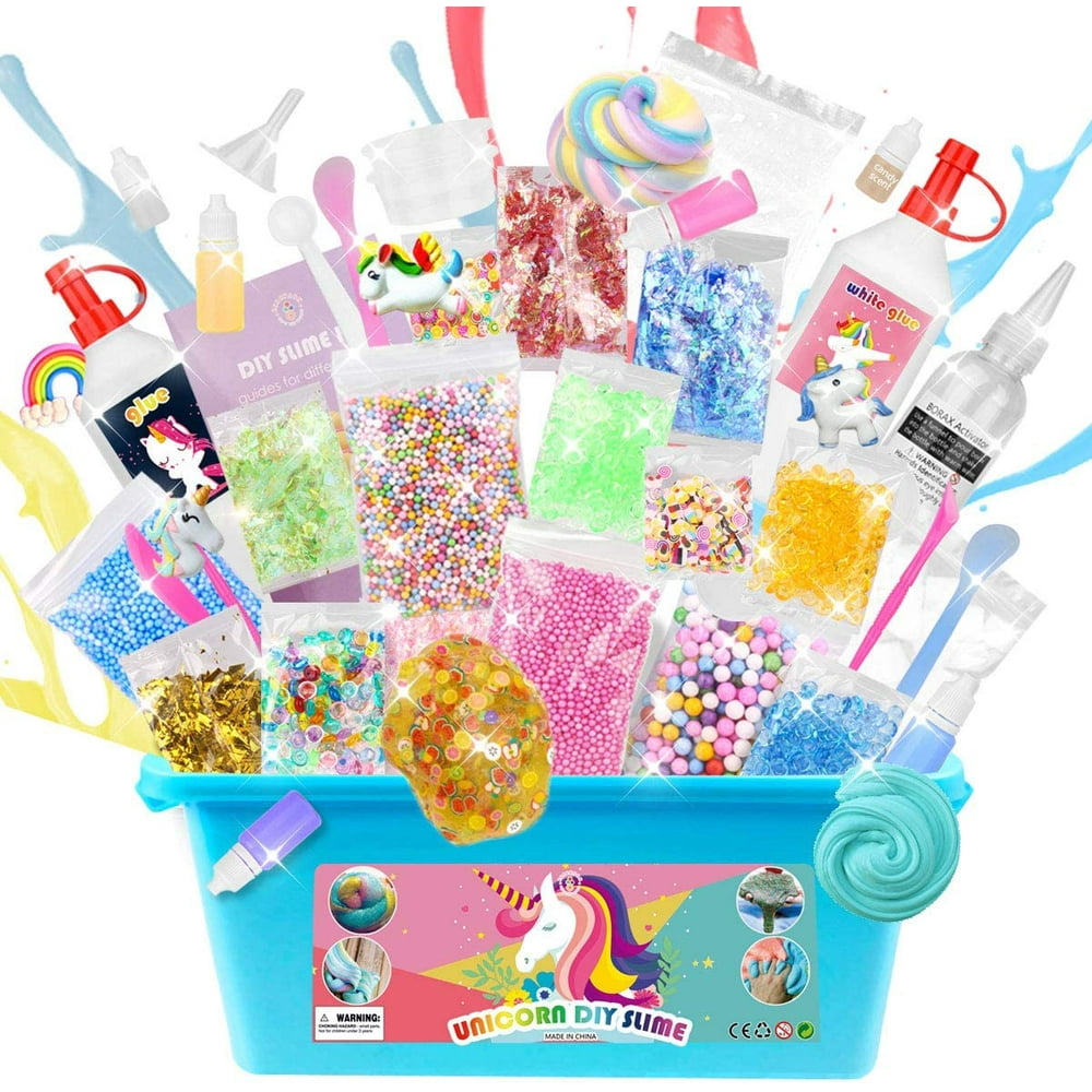 JoyX DIY Unicorn Slime Kit for Girls Boys 2 in 1 Slime Supplies [53