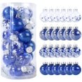 thumbnail image 1 of 24PCS Decoración del Día de Navidad 6cm/2.36" Juego de Bolas Transparentes de Plástico de Color Juego de Bolas Pintadas Inastillables Colgante de Árbol de Navidad para el Hogar Suministros Navideños (Azul) ER, 1 of 5