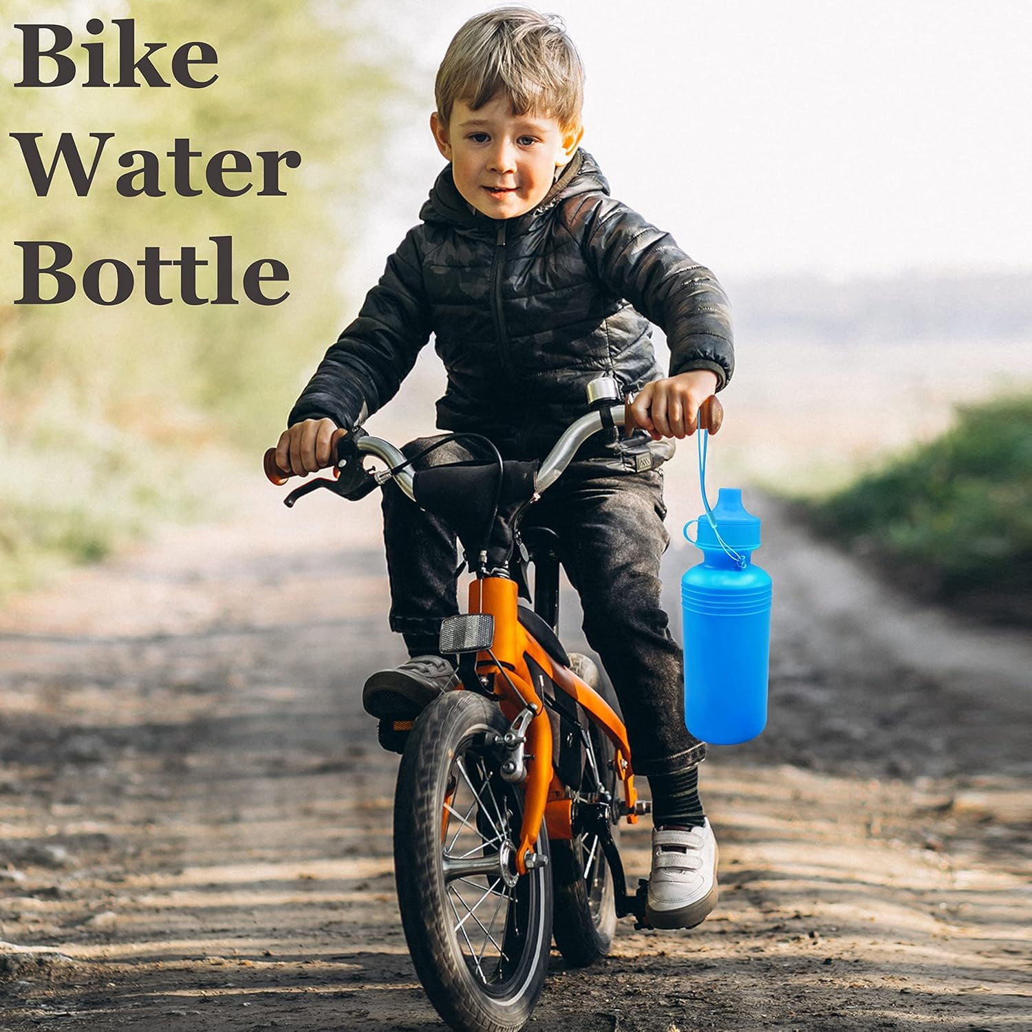 4E's Novelty 4 Pack Kids Water Bottles 18oz – BPA-Free, Reusable Plastic Bottles with Strap