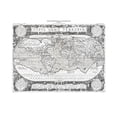 thumbnail image 2 of Ortelius 14x12 Black Ornate Wood Framed with Double Matting Museum Art Print Titled - World - Ortelius 1587, 2 of 4