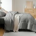 thumbnail image 6 of Cozy Comfort Queen Bedding Comforter Set - 7 Pieces Solid Grey Bed in a Bag Queen, Bed Set Queen with Quilted Fluffy Comforters, Sheets, Pillowcases & Shams, 6 of 6