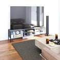 thumbnail image 3 of Mueble para TV Playcon 85 pulgadas Organizador multiusos credenza librero Estante Organizador 3 Espacios gris oscuro y claro, 3 of 9