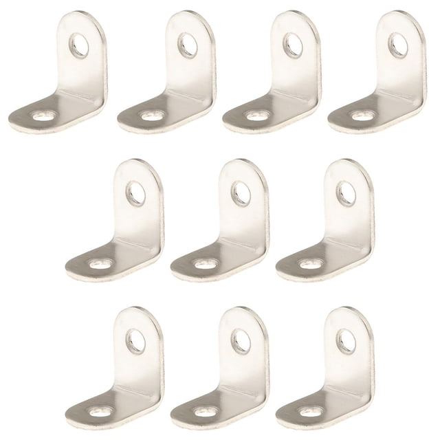 10 Pcs Support d'Étagère d'Angle, Ensemble de Fixation en Acier Inoxydable 25x25x16mm