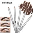 thumbnail image 1 of Lápiz de cejas profesional para mujer, 1/3 piezas, resistente al agua, de fácil Color, negro, marrón, cosmético, herramienta de belleza （3pcs-1, 1 of 5