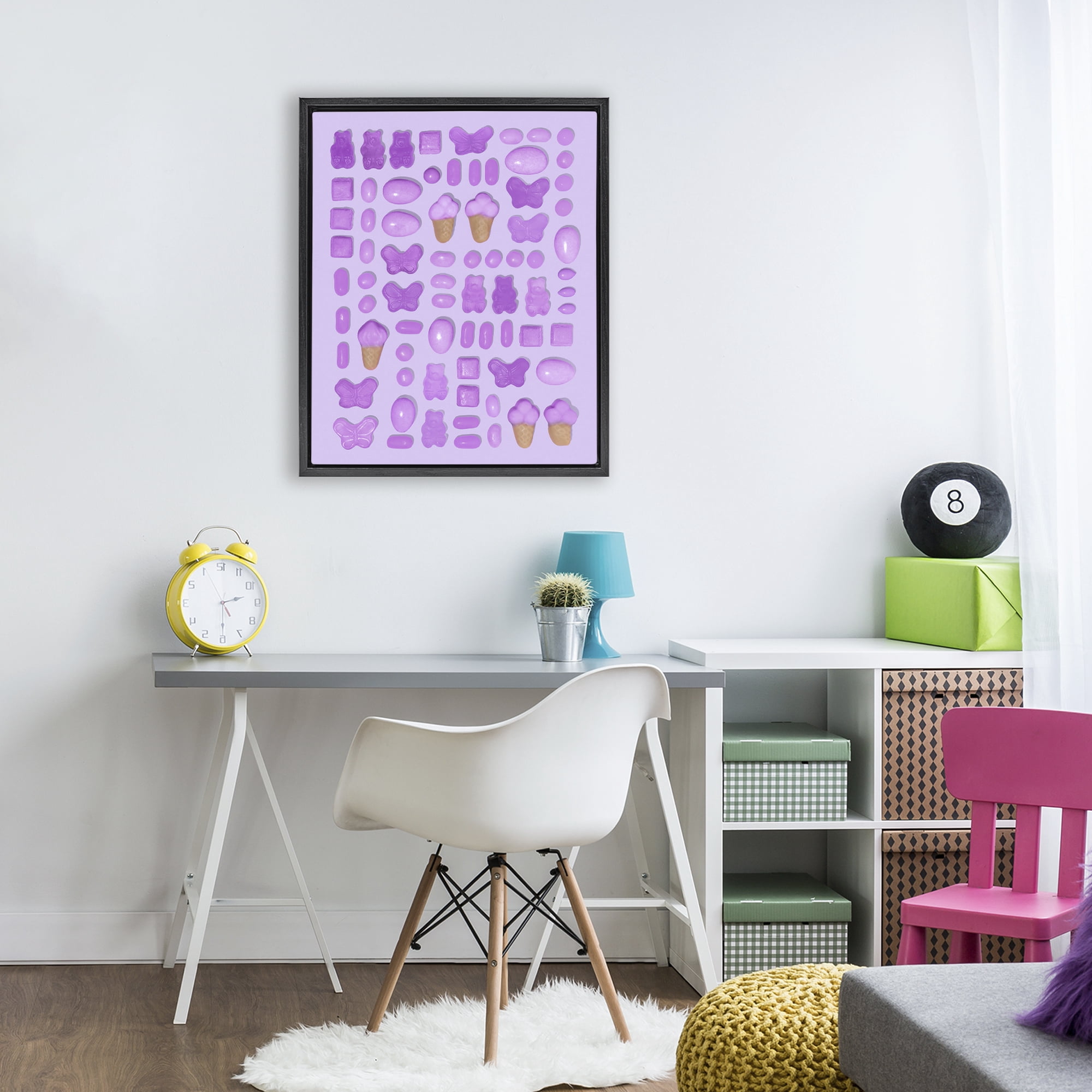 Stupell Industries Lilac Purple Toned Candies Black Framed Floater Canvas Wall Art, design by LISH Creative