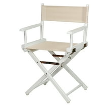 "18" Director's Chair White Frame-Natural/Wheat Canvas"