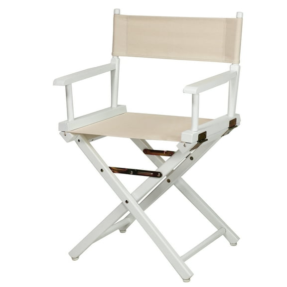 "18" Director's Chair White Frame-Natural/Wheat Canvas"