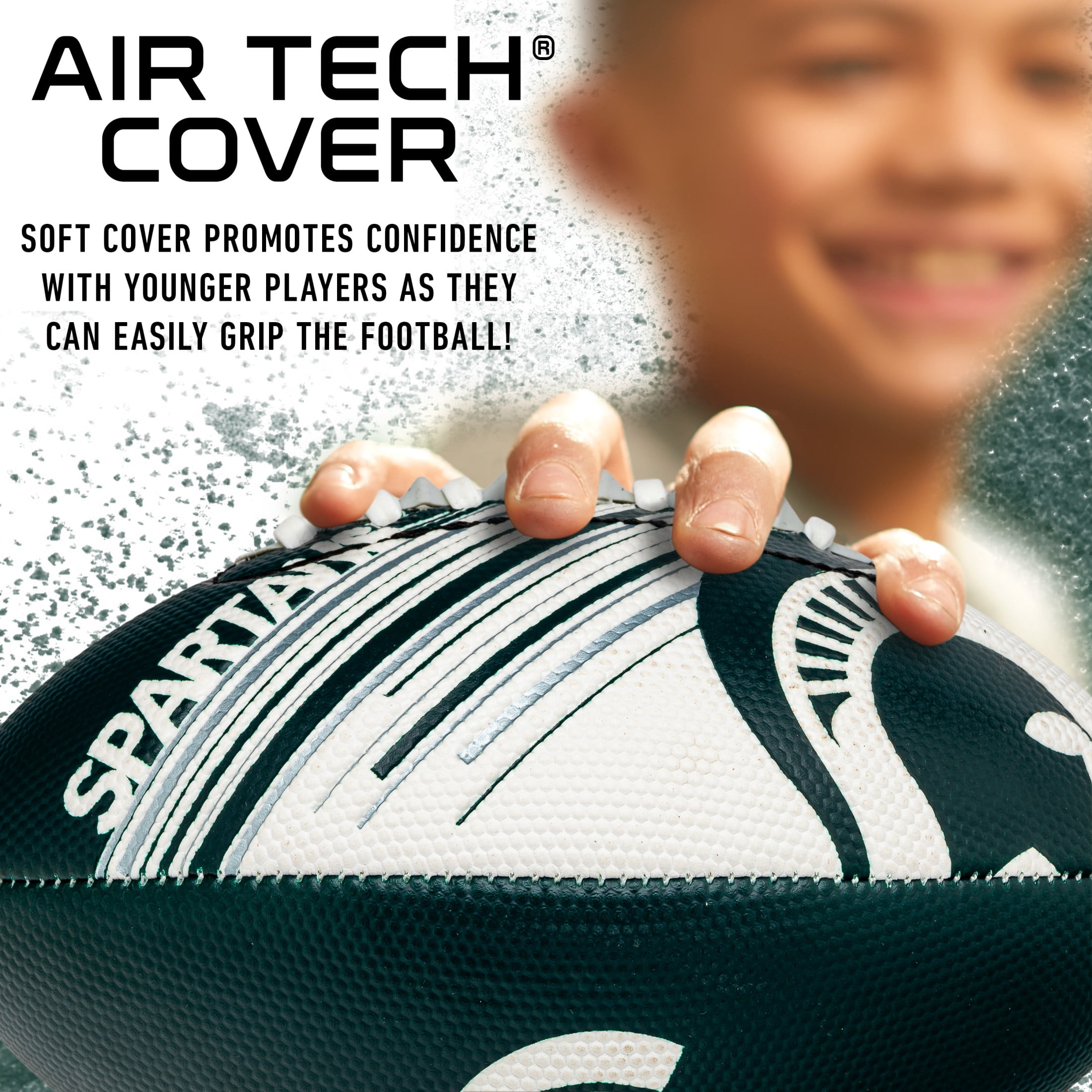 NCAA Michigan State Football - Youth Mini Football - 8.5" Football- SPACELACE Easy Grip Texture- Perfect for Kids !