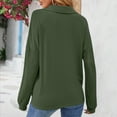 thumbnail image 5 of Scyoekwg Womens Tops Button Lapel Tunic Shirts Lightweight Loose Tshirt Long Sleeve Solid Color Tops for Women Trendy Dressy Casual Blouses (Army Green,XL), 5 of 8