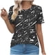 thumbnail image 1 of Tops Cortos para las Mujeres Cuello Redondo Impreso Sudadera Plisada Manga Corta, Tops de Baile para las Mujeres Primavera Verano, 1 of 4