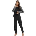 thumbnail image 6 of Women's Pajama Sets Long Sleeve Tops and Pants Round Neck Splicing Color Block Soft 2 Piece Sleepwear Loungewear Set with Pockets,S-2XL, 6 of 6