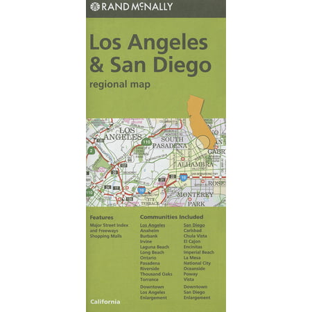Rand mcnally los angeles & san diego, california regional map - folded map: