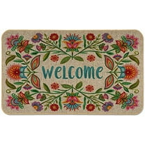 Counterart "Bohemian" Indoor/Outdoor Linen Look Welcome Mat