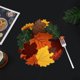 thumbnail image 4 of Xihbxyly Manteles Individuales de Hoja de Arce, Diseño Calado Bordado a Mano, Detalle de Aplique de Calabaza, Protector de Mesa Termoaislante, Antideslizante E Impermeable, Decoración para El Hogar y, 4 of 6