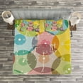 thumbnail image 3 of Ambesonne Vintage Quilted Bedspread Set 3 Pcs, Rainbow Color Geometric, Queen Size, Multicolor, 3 of 3
