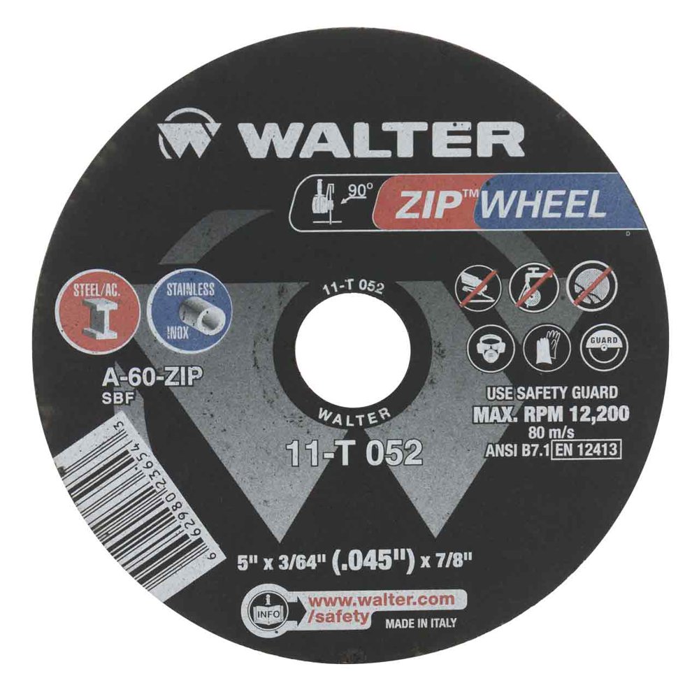 Walter 11T052 5x3/64x7/8 ZIP WHEEL High Performance CutOff Wheels Type