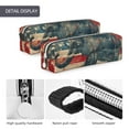 thumbnail image 4 of Pofeuu Vintage American Flag Elephant Print Leather Pencil Case, Leather Pencil Pouch Large Capacity, Big Pencil Pouch with Zipper Vintage Pen Bag Fountain Pen Holder, 4 of 7