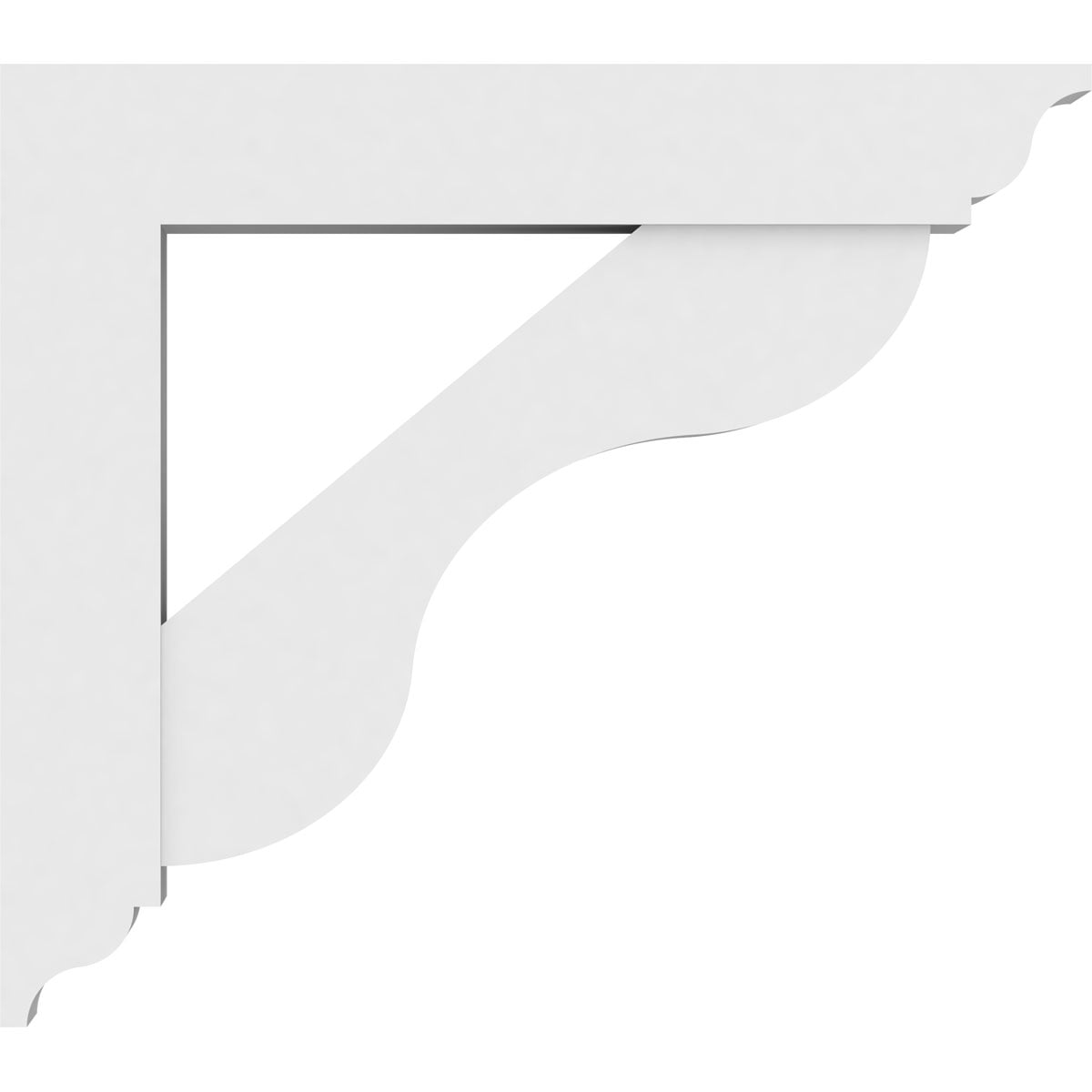 5"W X 30"D X 30"H Standard Carmel Architectural Grade Pvc Bracket With Traditional Ends